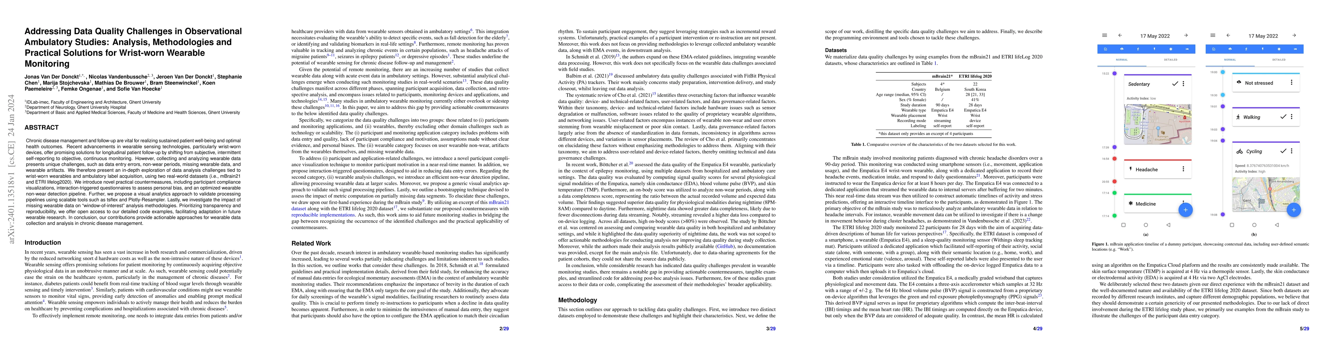 Thumbnail for Addressing Data Quality Challenges in Observational Ambulatory Studies:
  Analysis, Methodologies and Practical Solutions for Wrist-worn Wearable
  Monitoring