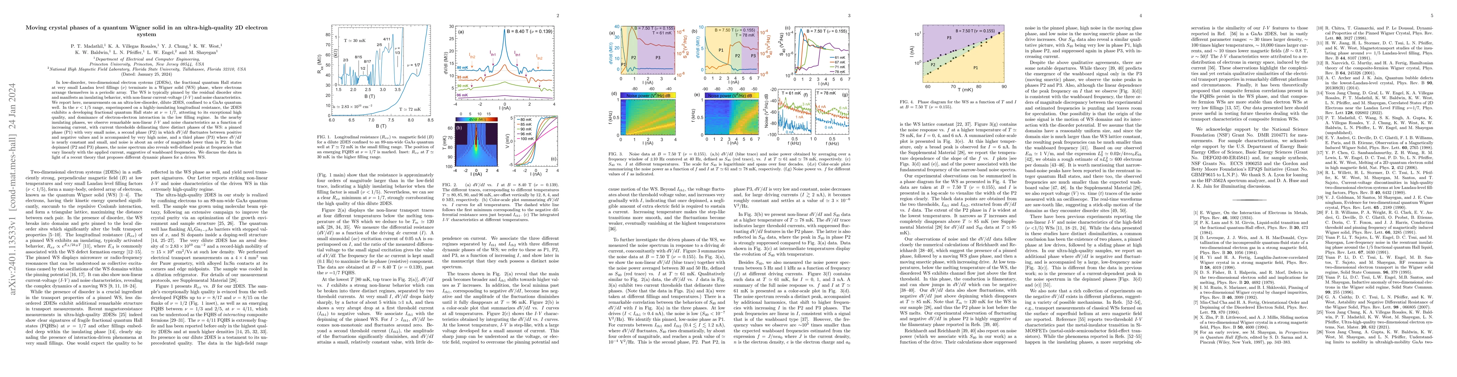 Thumbnail for Moving crystal phases of a quantum Wigner solid in an ultra-high-quality
  2D electron system