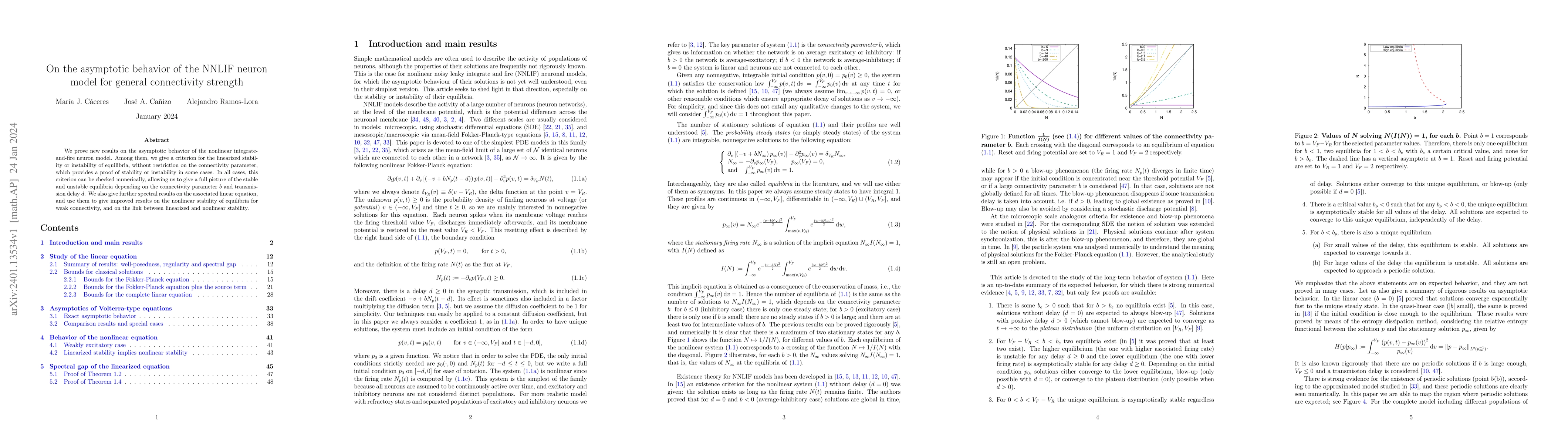 Thumbnail for On the asymptotic behavior of the NNLIF neuron model for general
  connectivity strength