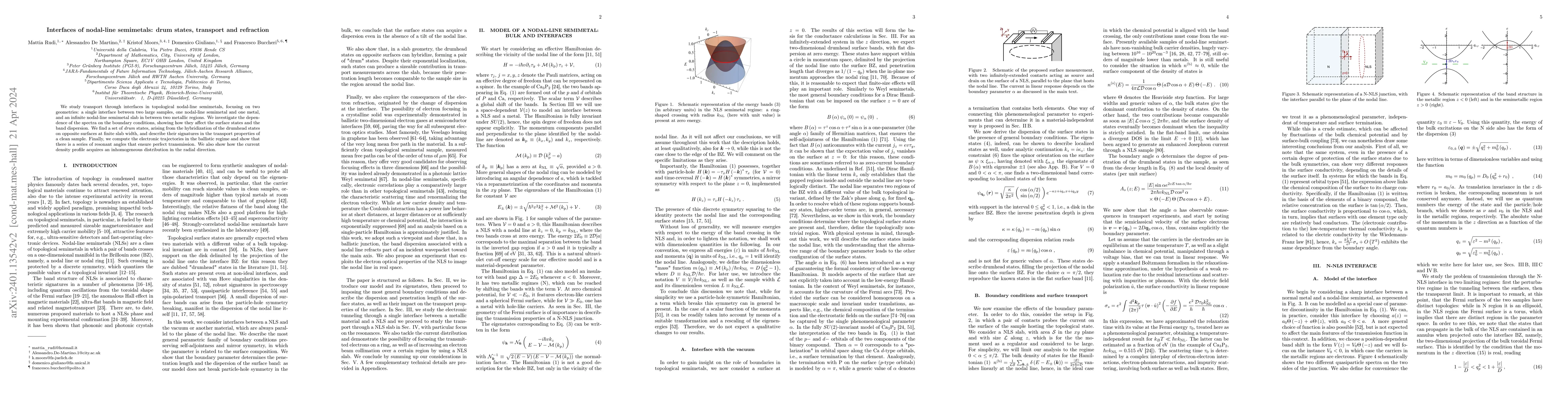 Thumbnail for Interfaces of nodal-line semimetals: drum states, transport and
  refraction