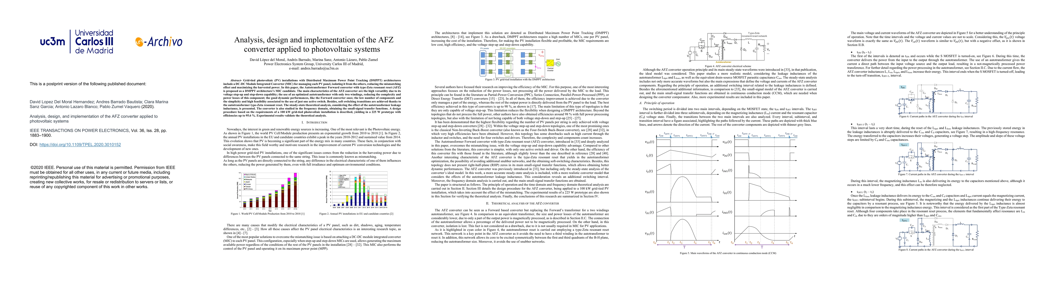 Thumbnail for Analysis, design, and implementation of the AFZ converter applied to
  photovoltaic systems