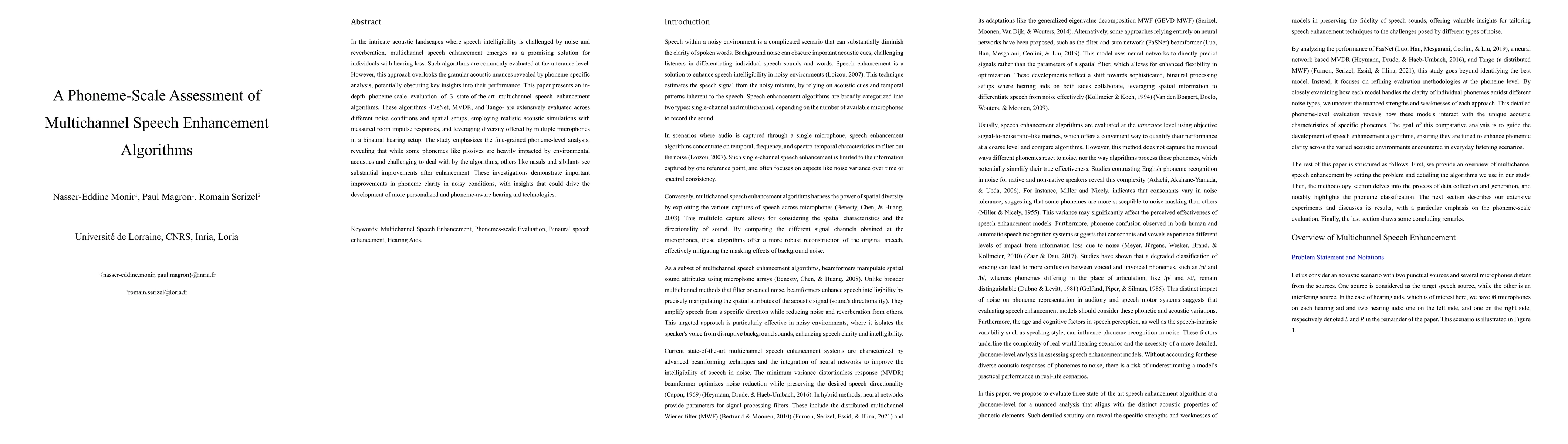 Thumbnail for A Phoneme-Scale Assessment of Multichannel Speech Enhancement Algorithms