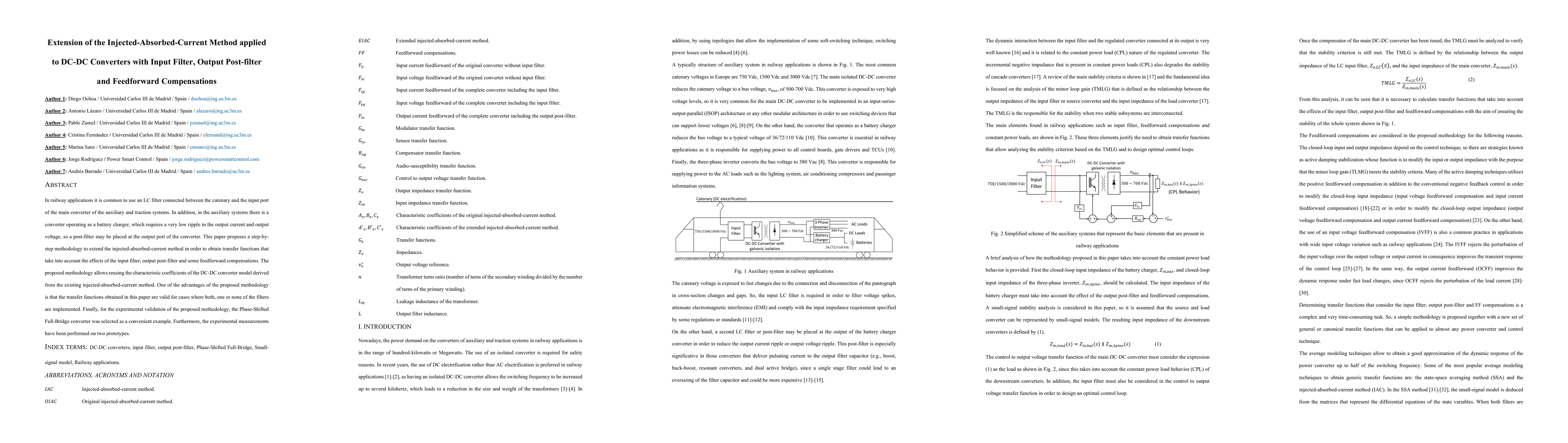 Thumbnail for Extension of the Injected-Absorbed-Current Method applied to DC-DC
  Converters with Input Filter, Output Post-filter and Feedforward
  Compensations