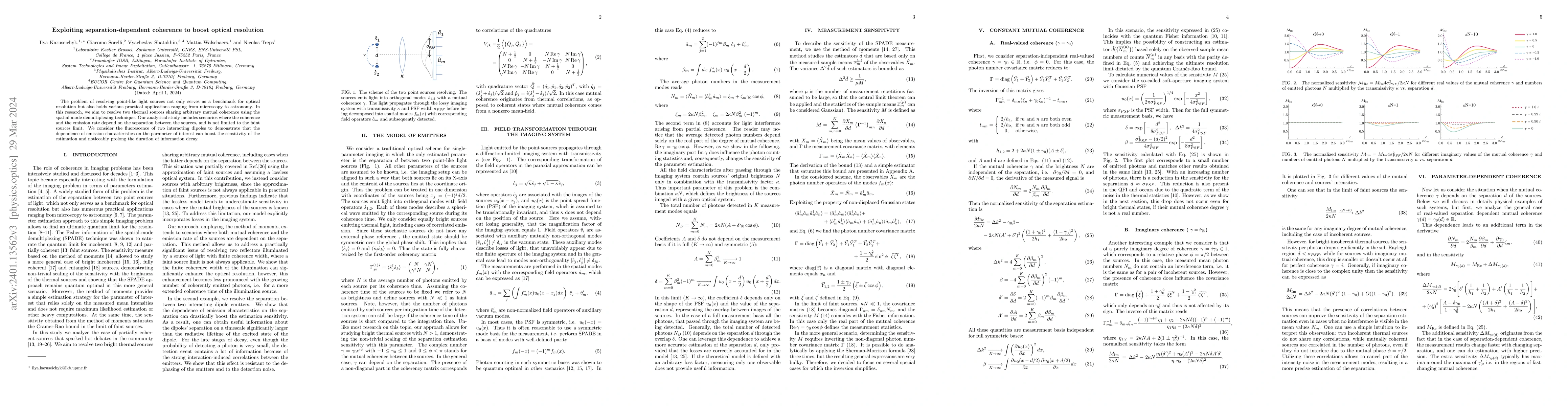 Thumbnail for Exploiting separation-dependent coherence to boost optical resolution
