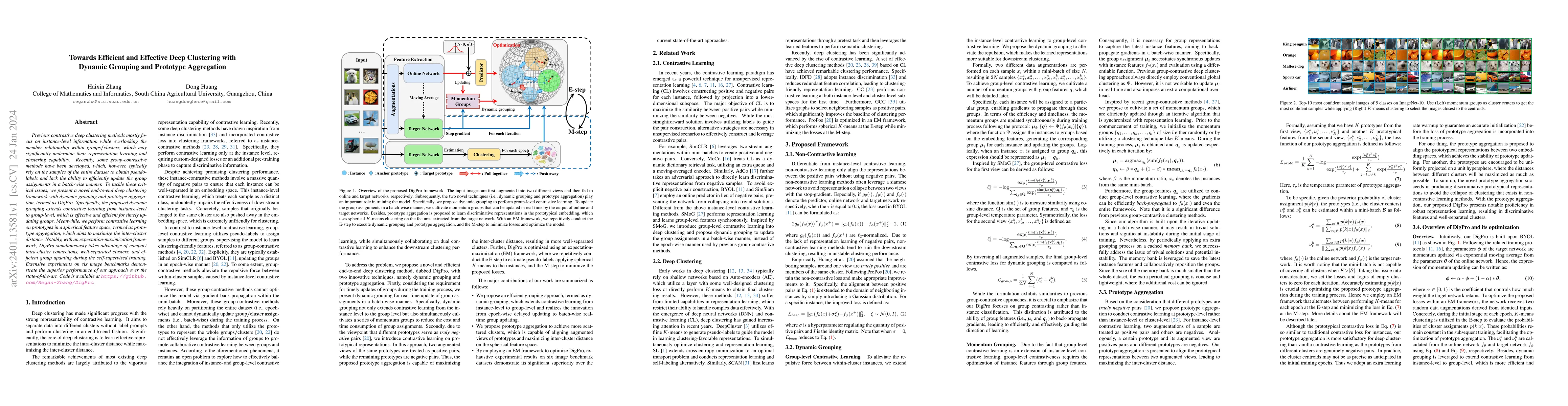 Thumbnail for Towards Efficient and Effective Deep Clustering with Dynamic Grouping
  and Prototype Aggregation