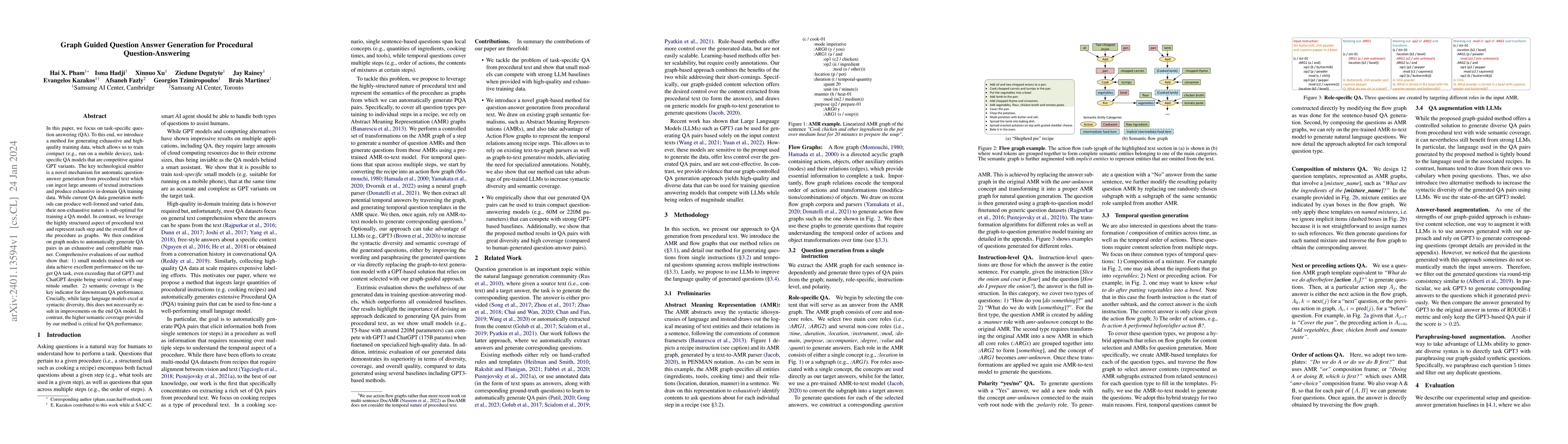 Thumbnail for Graph Guided Question Answer Generation for Procedural
  Question-Answering