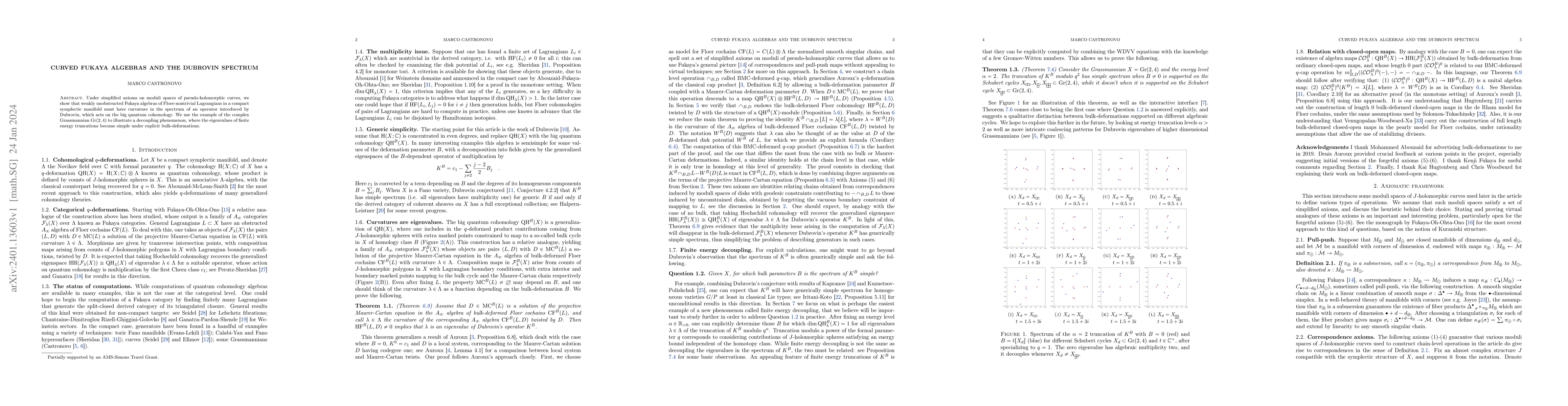 Thumbnail for Curved Fukaya algebras and the Dubrovin spectrum