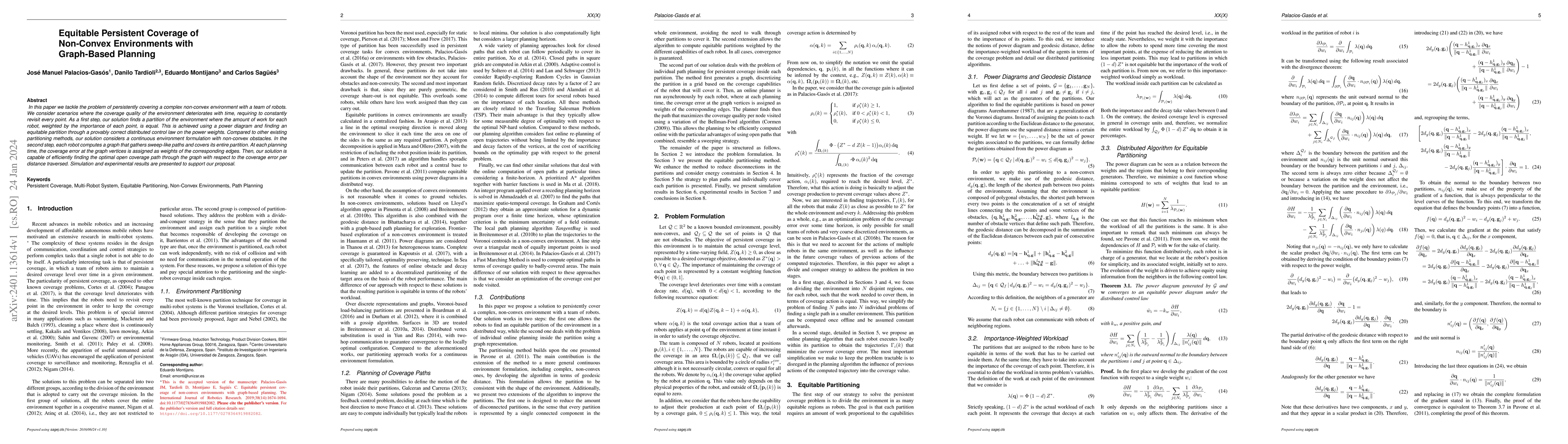 Thumbnail for Equitable Persistent Coverage of Non-Convex Environments with
  Graph-Based Planning