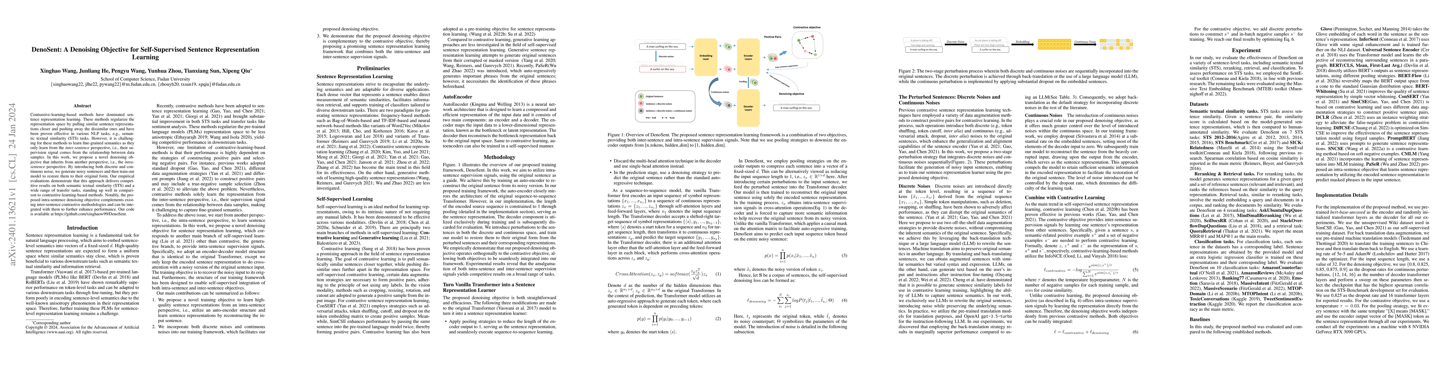 Thumbnail for DenoSent: A Denoising Objective for Self-Supervised Sentence
  Representation Learning
