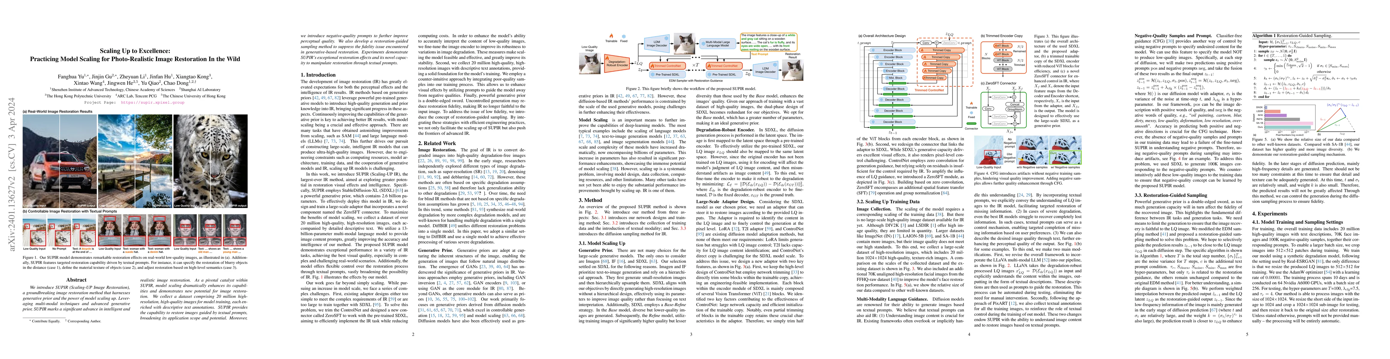 Thumbnail for Scaling Up to Excellence: Practicing Model Scaling for Photo-Realistic
  Image Restoration In the Wild
