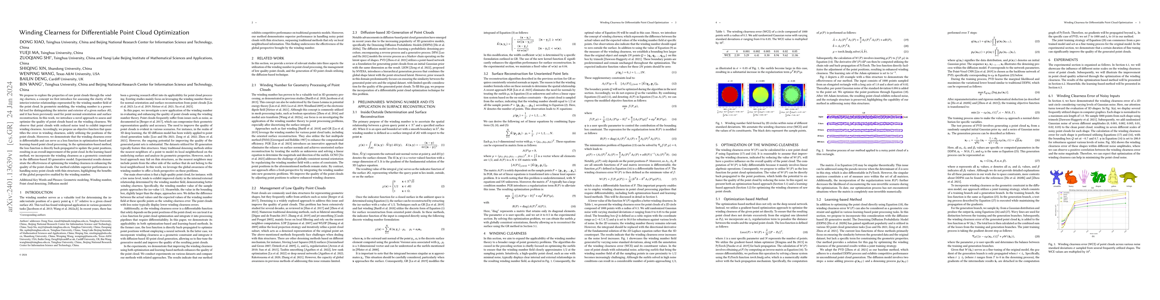 Thumbnail for Winding Clearness for Differentiable Point Cloud Optimization