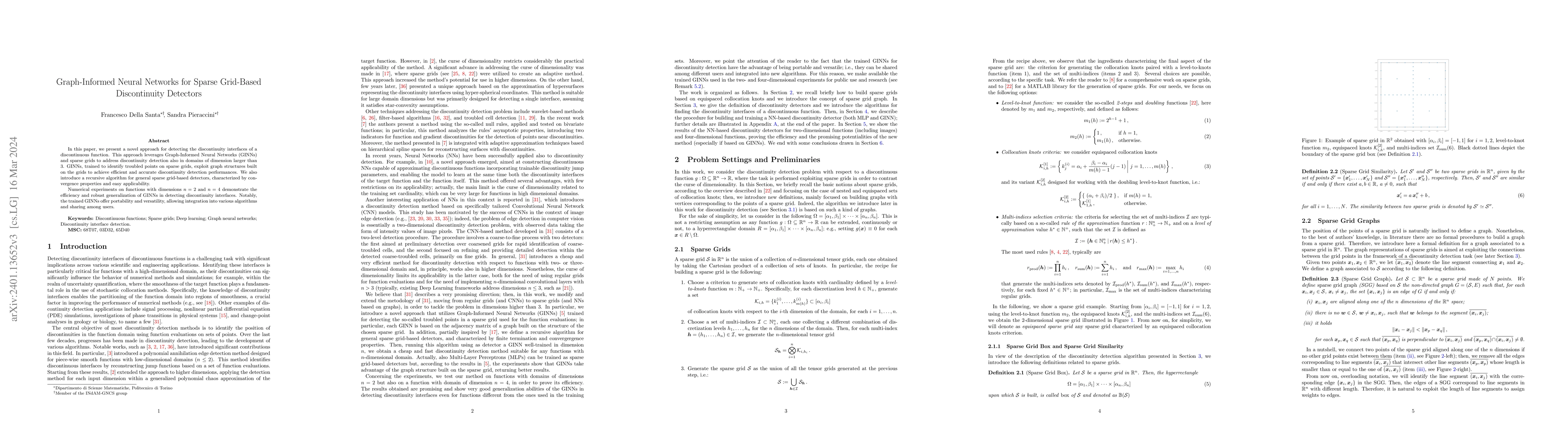Thumbnail for Graph-Informed Neural Networks for Sparse Grid-Based Discontinuity
  Detectors