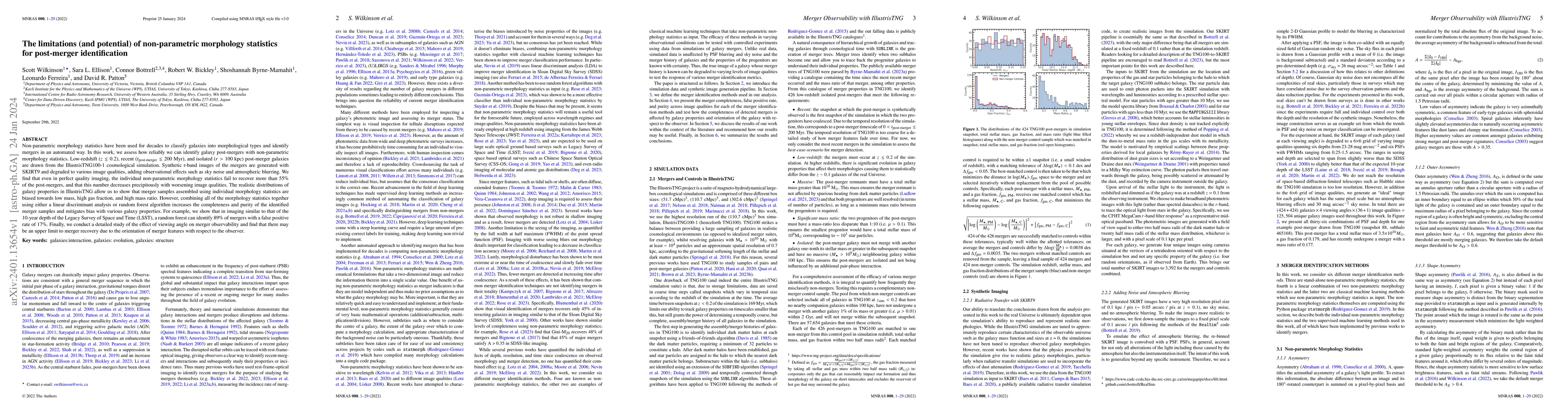 Thumbnail for The limitations (and potential) of non-parametric morphology statistics
  for post-merger identification