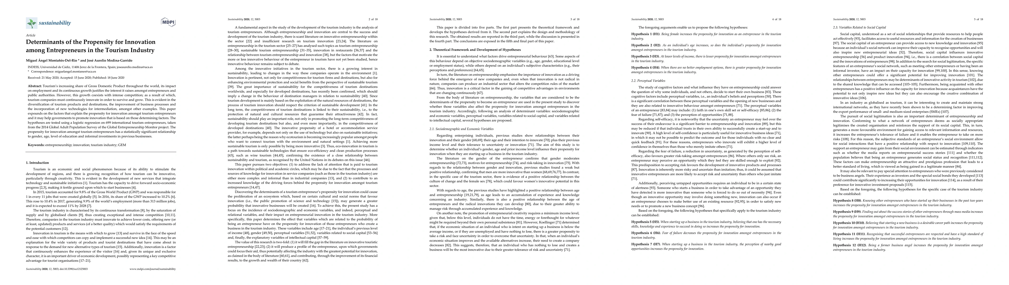 Thumbnail for Determinants of the Propensity for Innovation among Entrepreneurs in the
  Tourism Industry