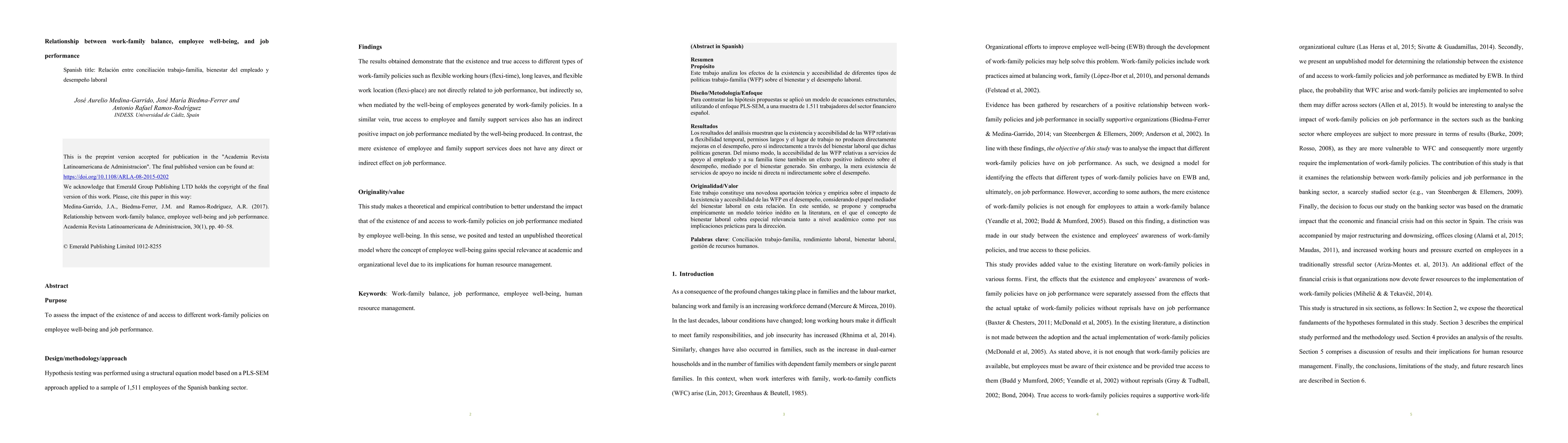 Thumbnail for Relationship between work-family balance, employee well-being and job
  performance
