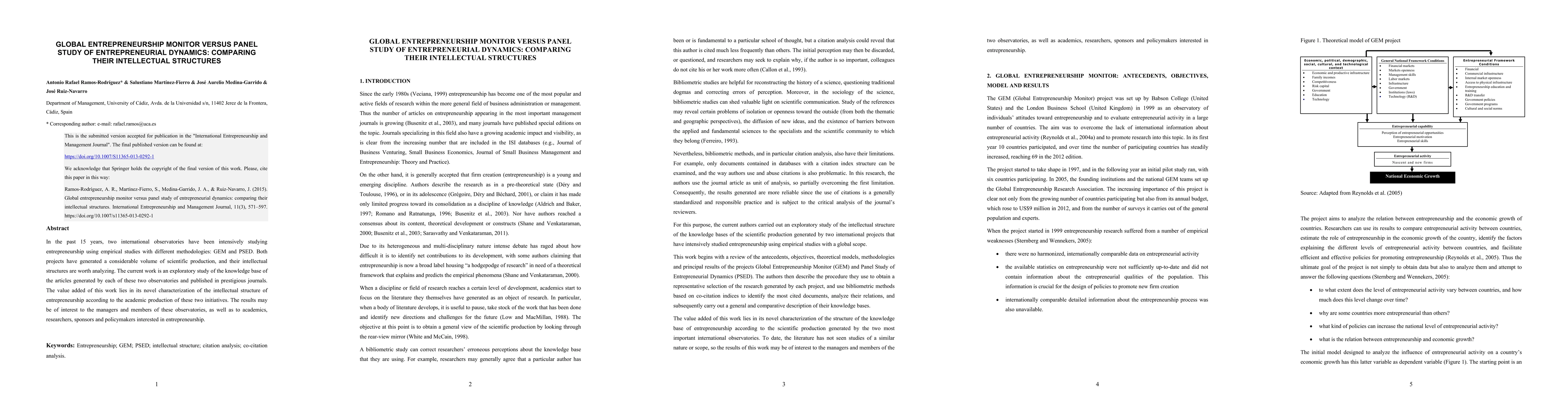 Thumbnail for Global Entrepreneurship Monitor versus Panel Study of Entrepreneurial
  Dynamics: comparing their intellectual structures