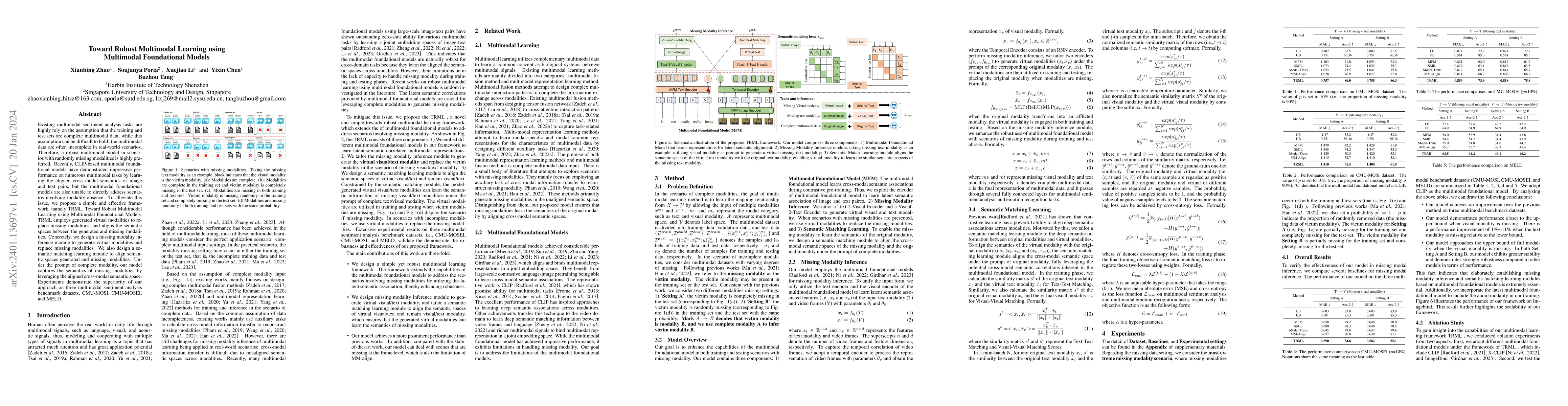 Thumbnail for Toward Robust Multimodal Learning using Multimodal Foundational Models