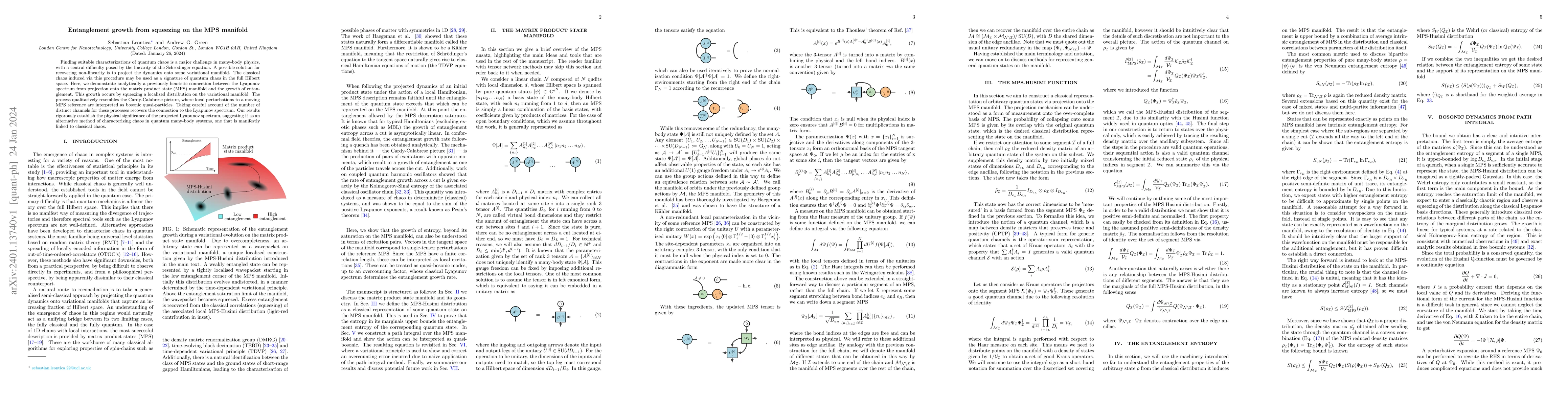 Thumbnail for Entanglement growth from squeezing on the MPS manifold