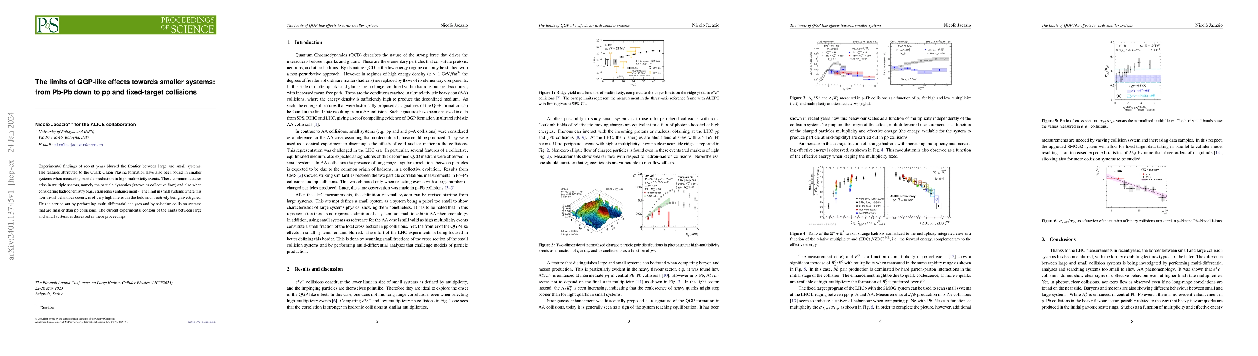 Thumbnail for The limits of QGP-like effects towards smaller systems: from Pb-Pb down
  to pp and fixed-target collisions