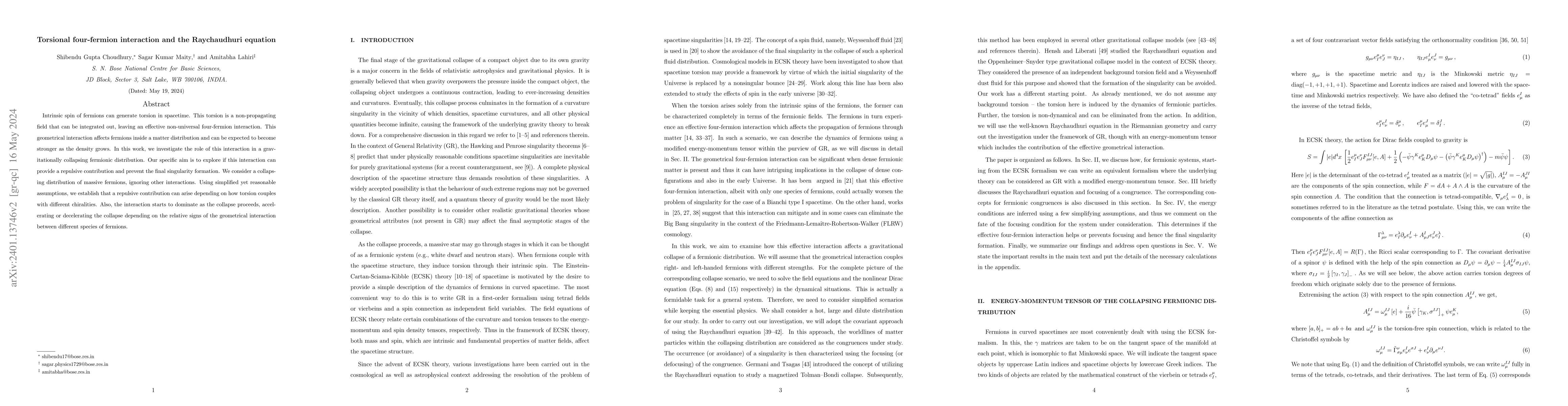 Thumbnail for Torsional four-fermion interaction and the Raychaudhuri equation