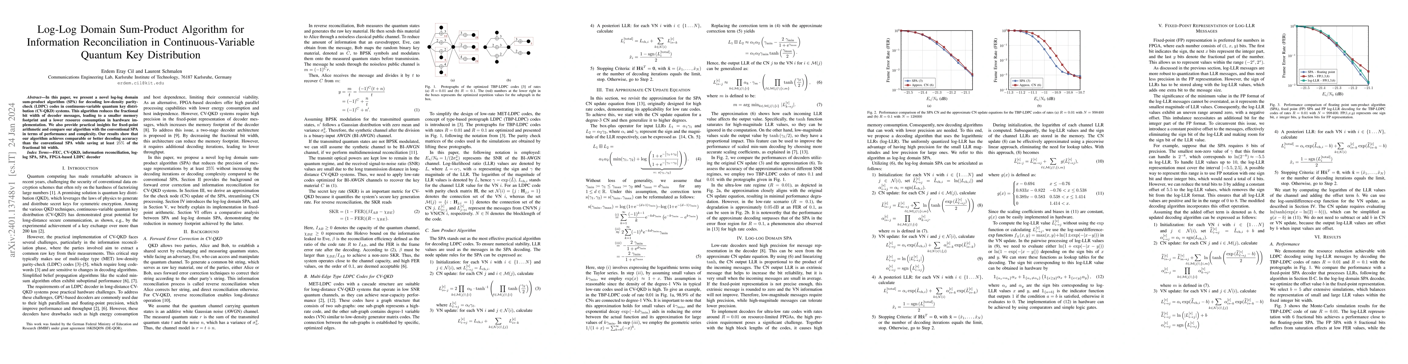 Thumbnail for Log-Log Domain Sum-Product Algorithm for Information Reconciliation in
  Continuous-Variable Quantum Key Distribution