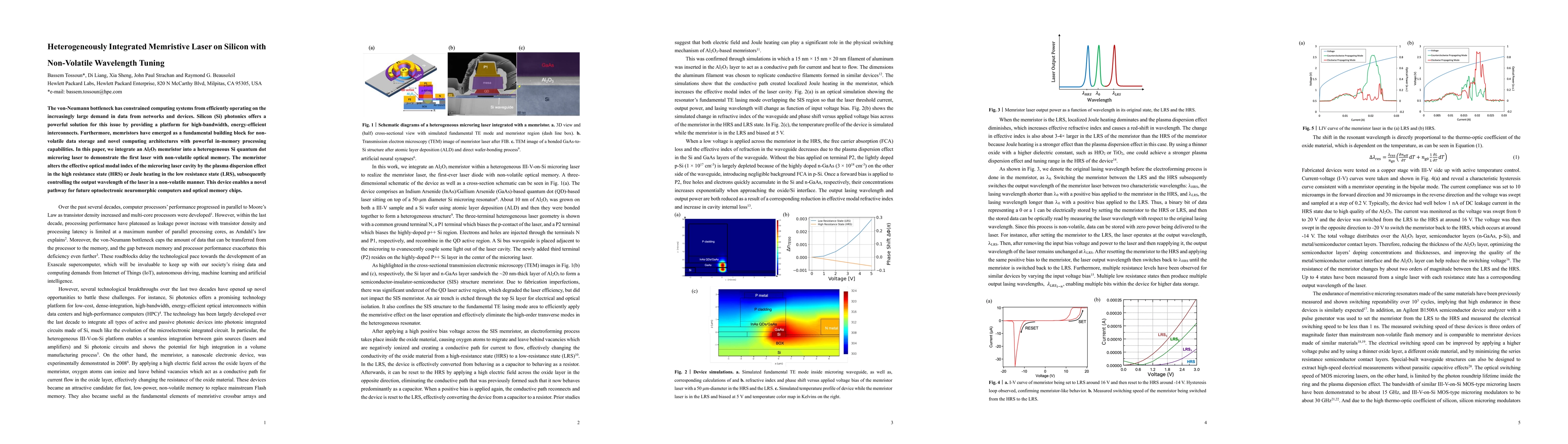 Thumbnail for Heterogeneously Integrated Laser on Silicon with Non-Volatile Wavelength
  Tuning