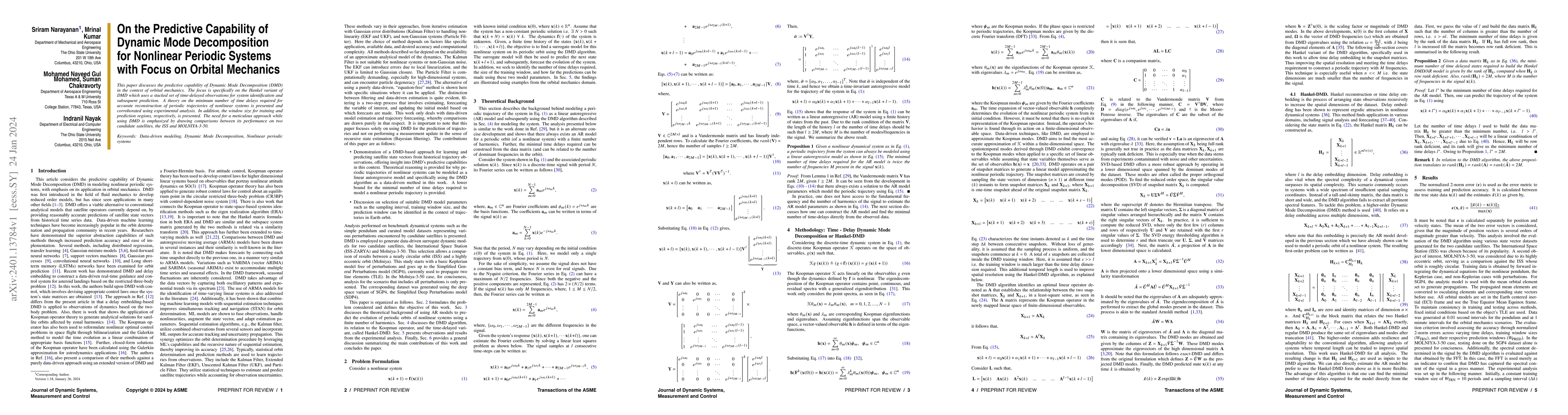 Thumbnail for On the Predictive Capability of Dynamic Mode Decomposition for Nonlinear
  Periodic Systems with Focus on Orbital Mechanics