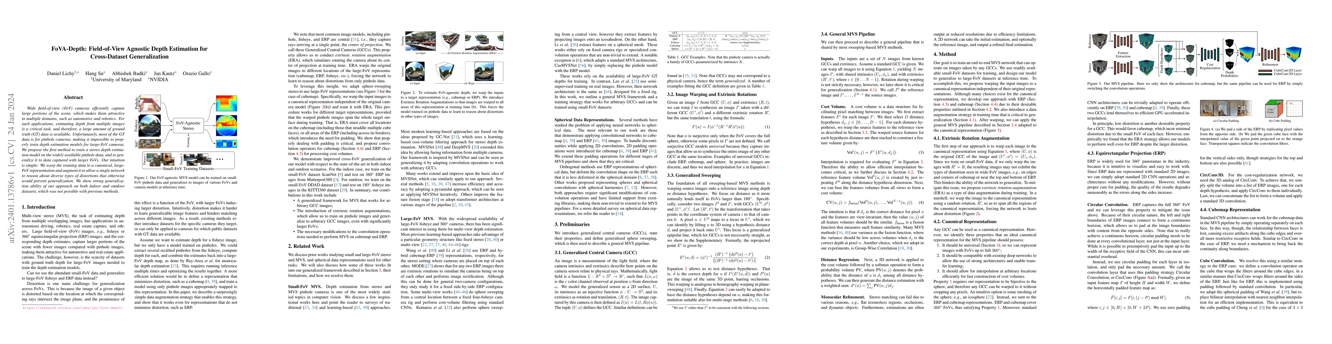 Thumbnail for FoVA-Depth: Field-of-View Agnostic Depth Estimation for Cross-Dataset
  Generalization
