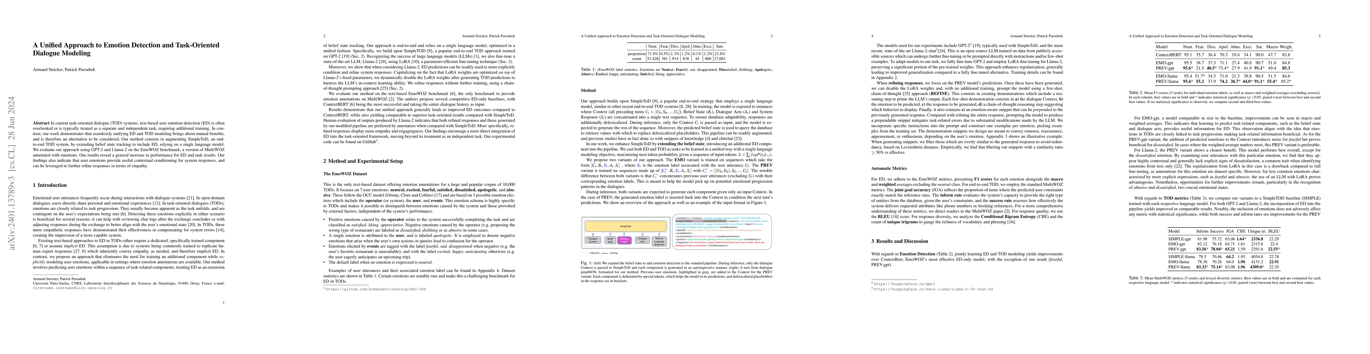 Thumbnail for A Unified Approach to Emotion Detection and Task-Oriented Dialogue
  Modeling