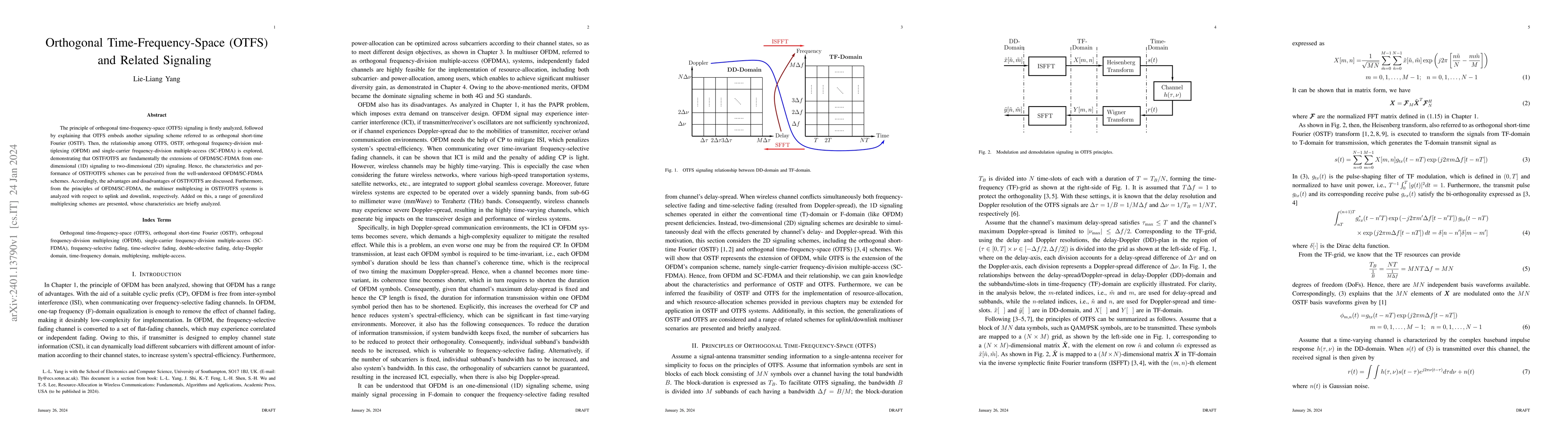 Thumbnail for Orthogonal Time-Frequency-Space (OTFS) and Related Signaling