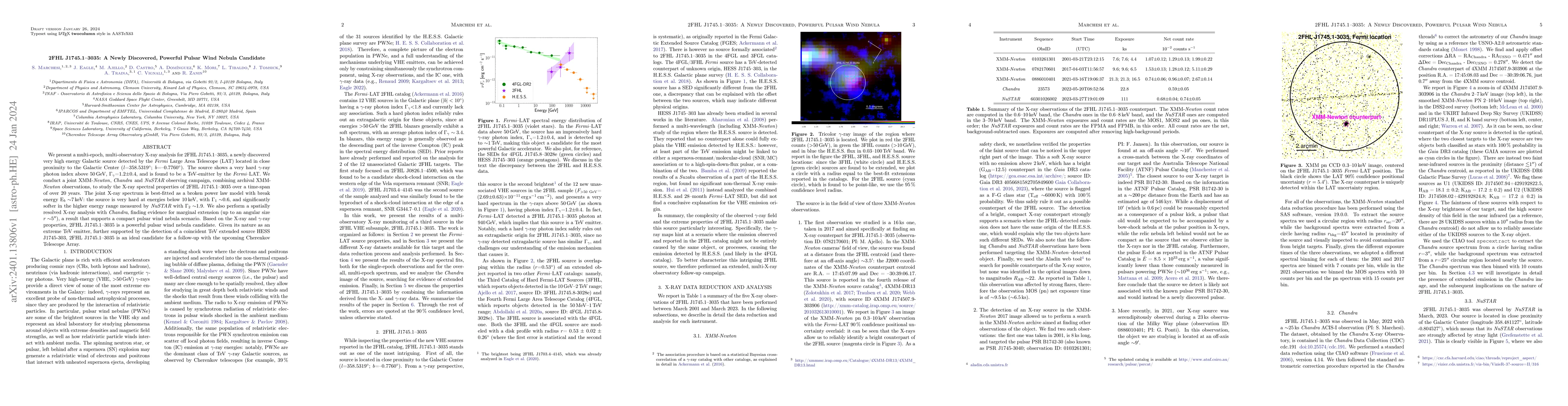 Thumbnail for 2FHLJ1745.1-3035: A Newly Discovered, Powerful Pulsar Wind Nebula
  Candidate