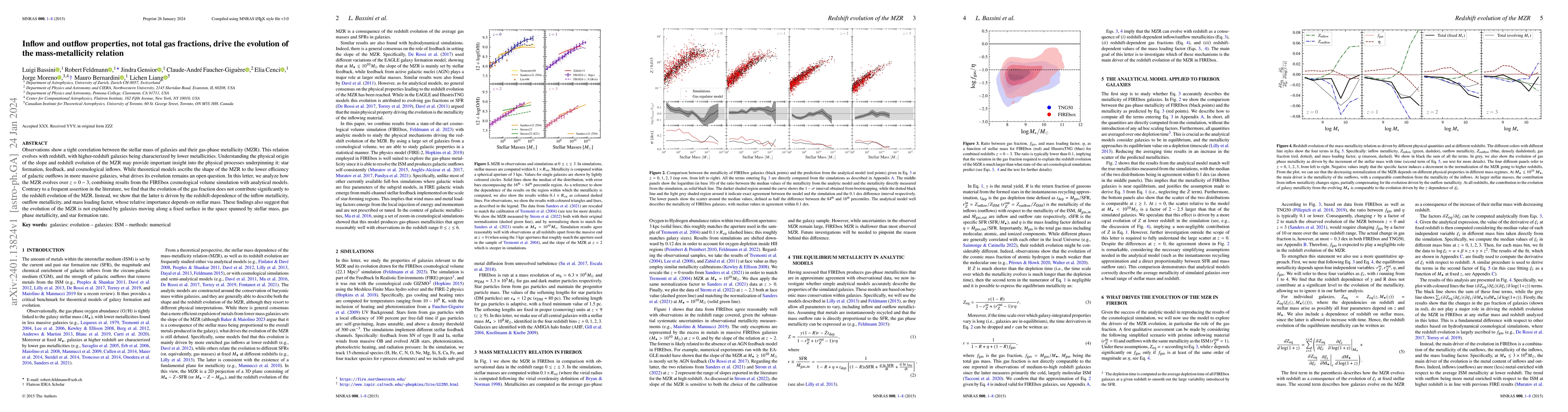Thumbnail for Inflow and outflow properties, not total gas fractions, drive the
  evolution of the mass-metallicity relation