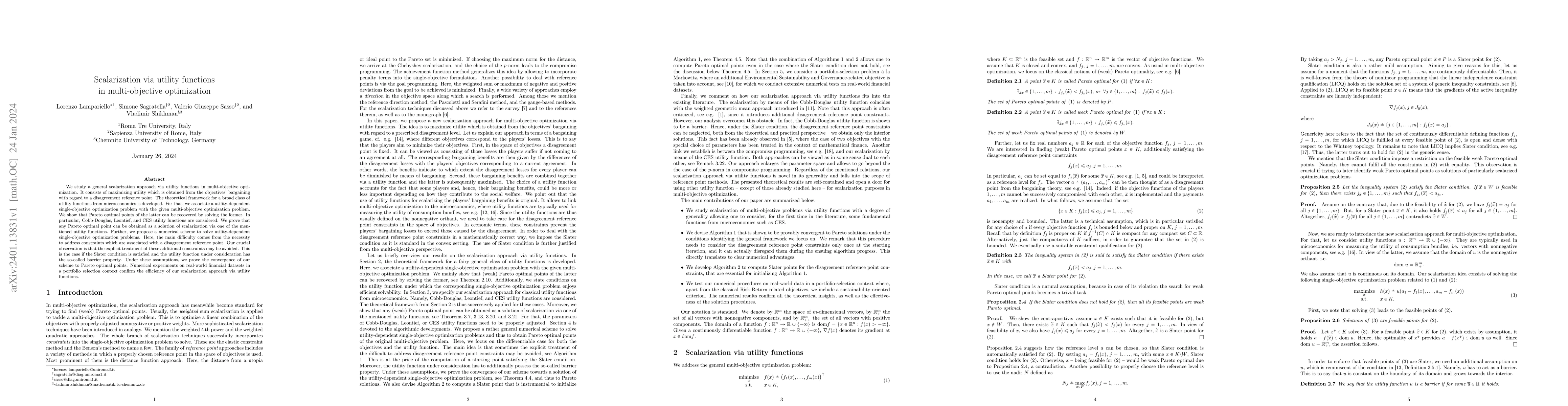 Thumbnail for Scalarization via utility functions in multi-objective optimization