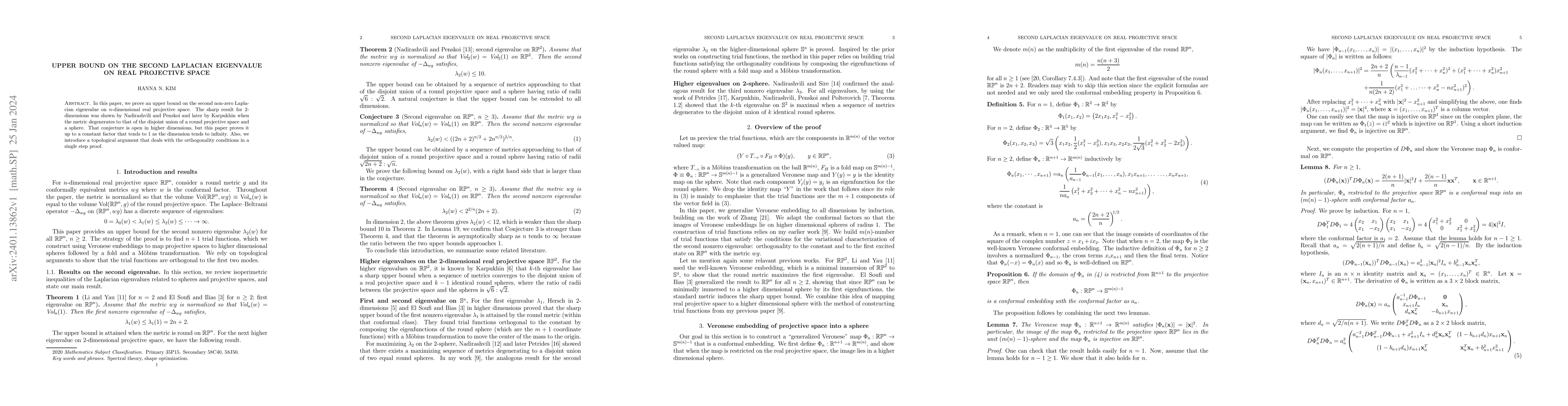 Thumbnail for Second Laplacian eigenvalue on real projective space