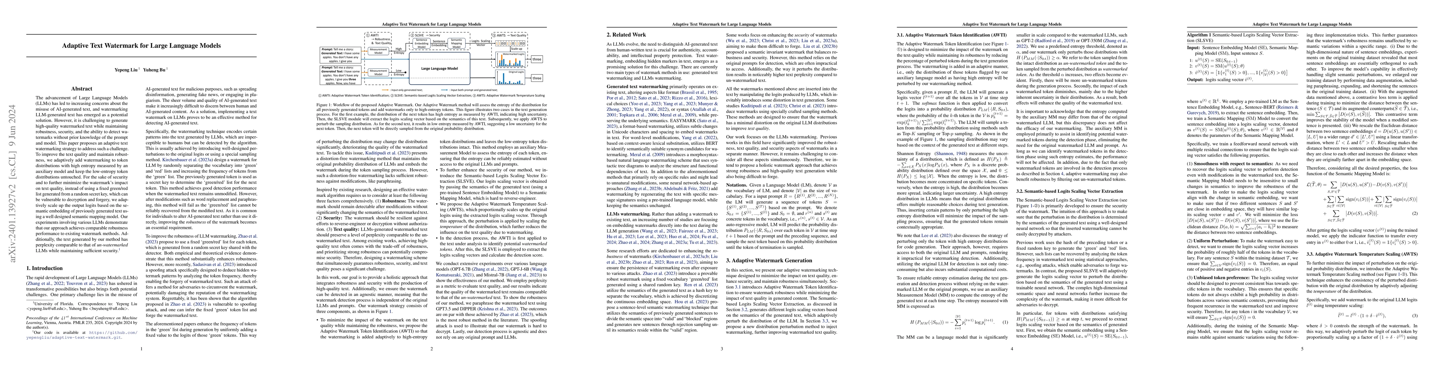 Thumbnail for Adaptive Text Watermark for Large Language Models