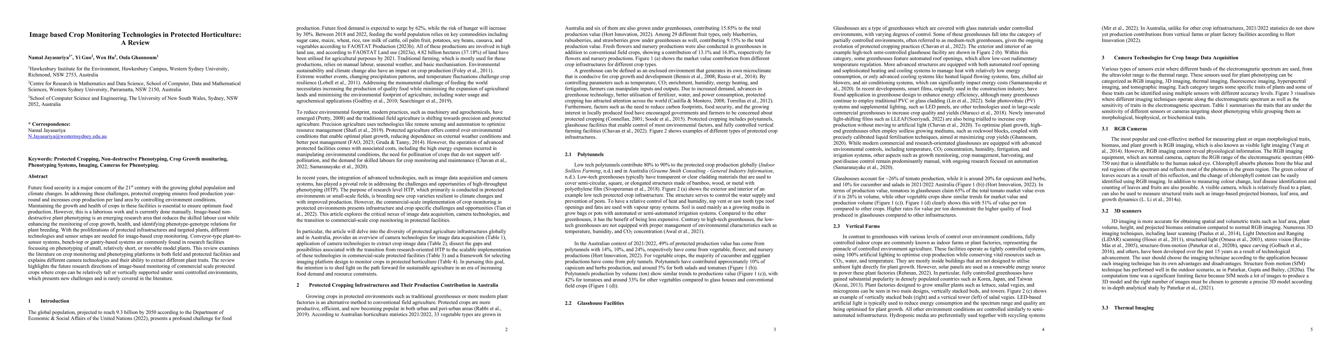 Thumbnail for Image based Crop Monitoring Technologies in Protected Horticulture: A
  Review