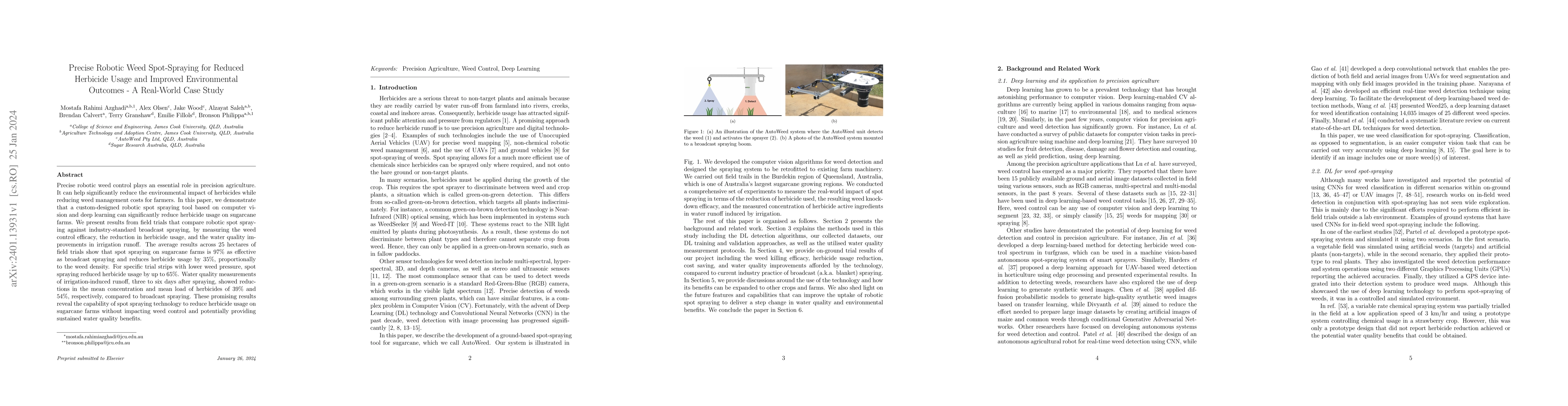 Thumbnail for Precise Robotic Weed Spot-Spraying for Reduced Herbicide Usage and
  Improved Environmental Outcomes -- A Real-World Case Study