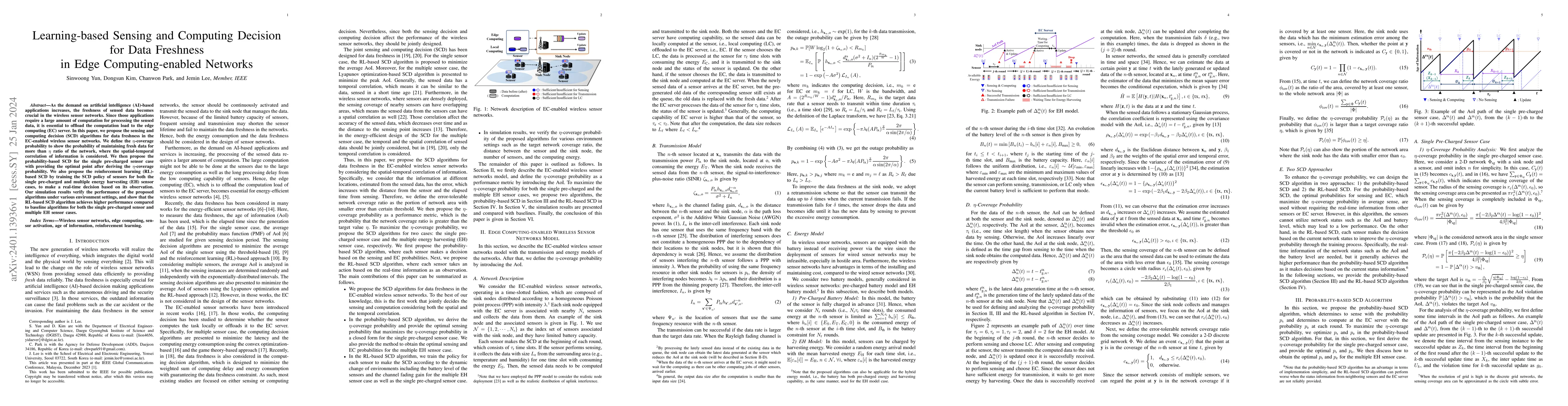 Thumbnail for Learning-based sensing and computing decision for data freshness in edge
  computing-enabled networks