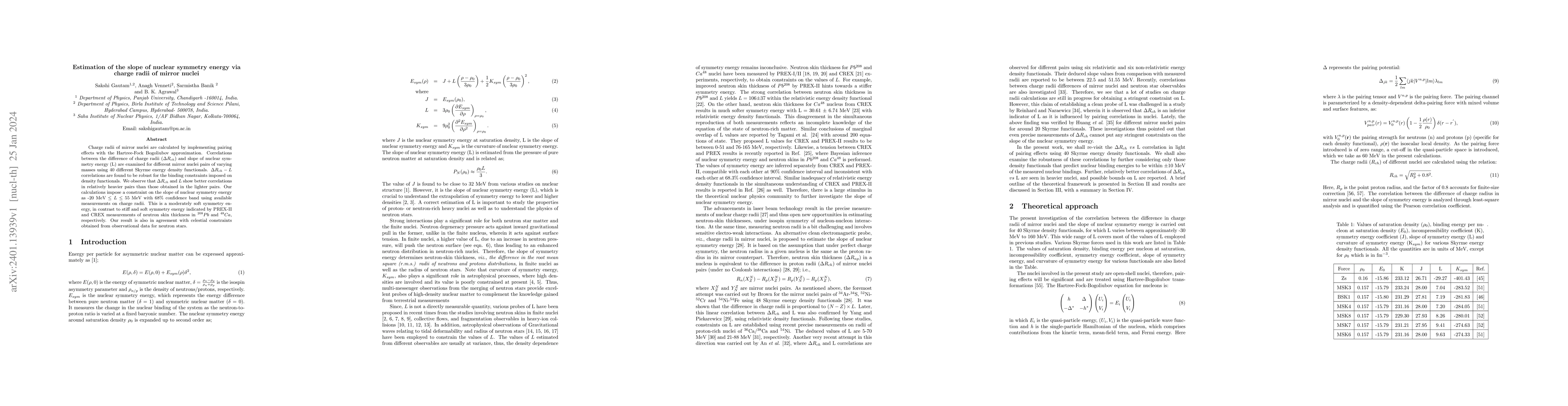 Thumbnail for Estimation of the slope of nuclear symmetry energy via charge radii of
  mirror nuclei