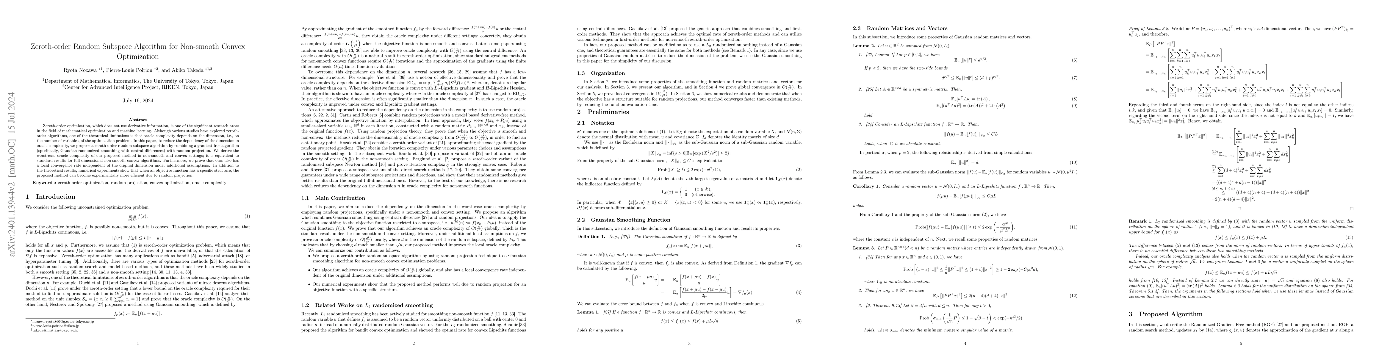 Thumbnail for Zeroth-order Random Subspace Algorithm for Non-smooth Convex
  Optimization