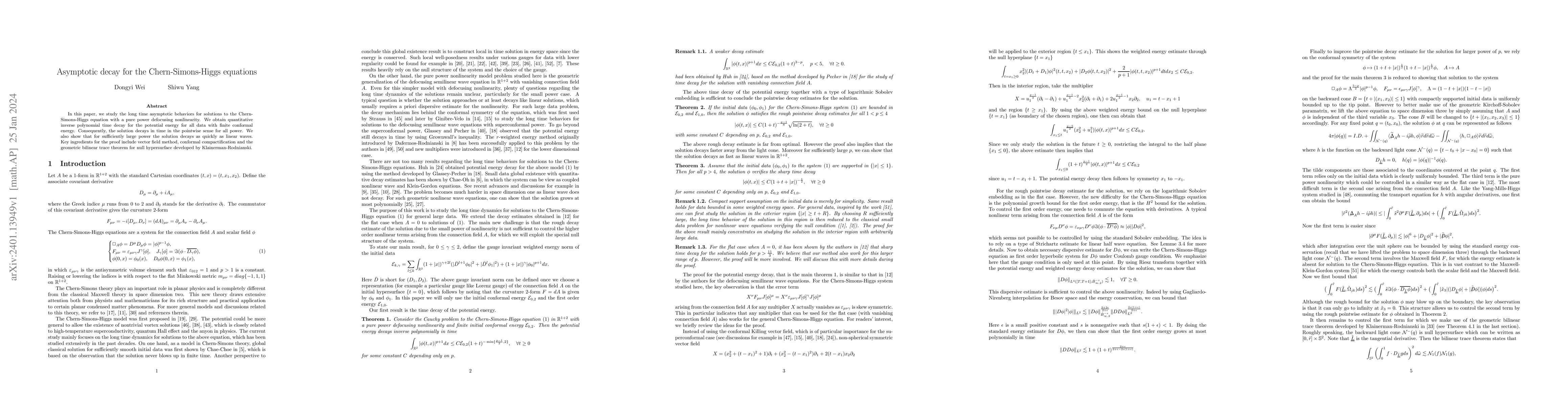 Thumbnail for Asymptotic decay for the Chern-Simons-Higgs equations