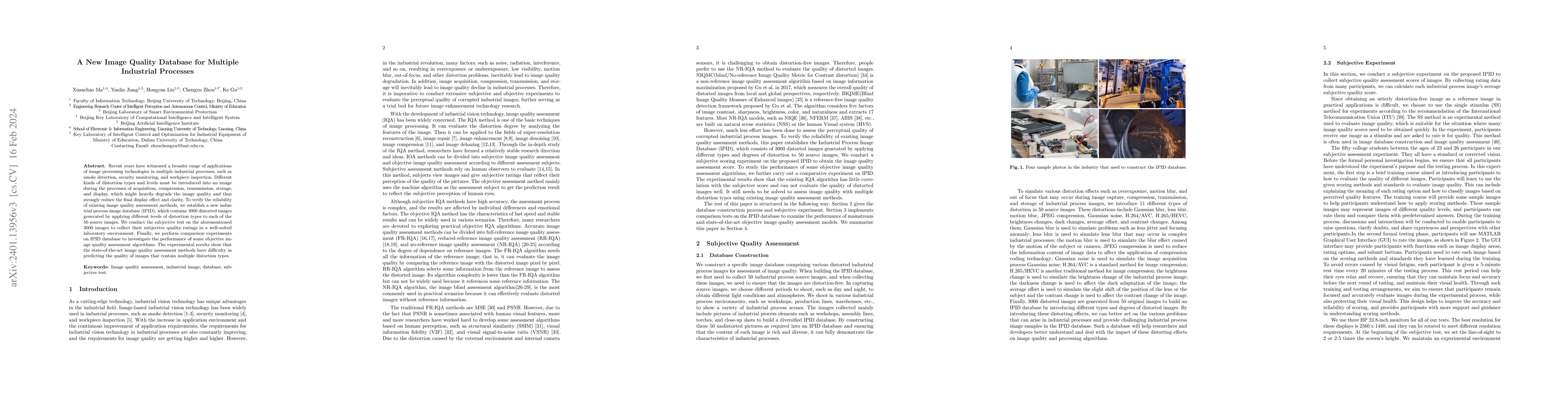 Thumbnail for A New Image Quality Database for Multiple Industrial Processes