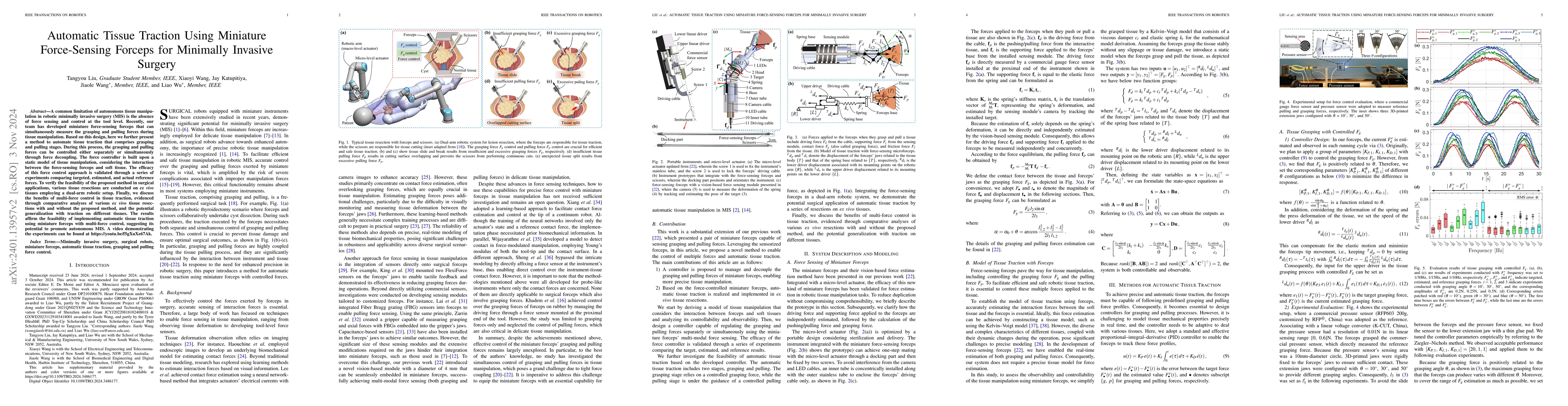 Thumbnail for Automatic Tissue Traction with Haptics-Enabled Forceps for Minimally
  Invasive Surgery