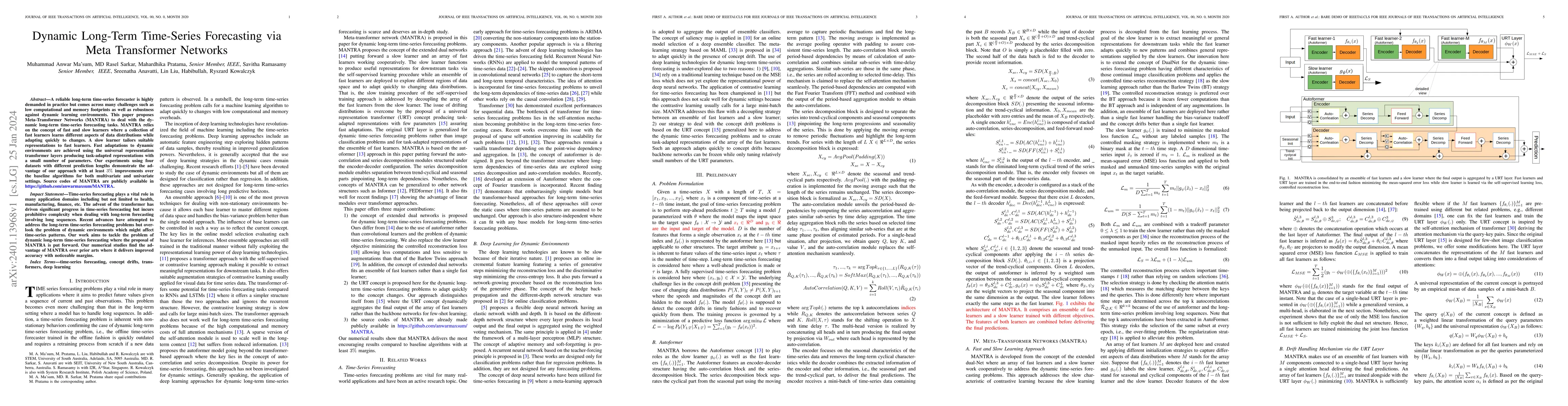 Thumbnail for Dynamic Long-Term Time-Series Forecasting via Meta Transformer Networks