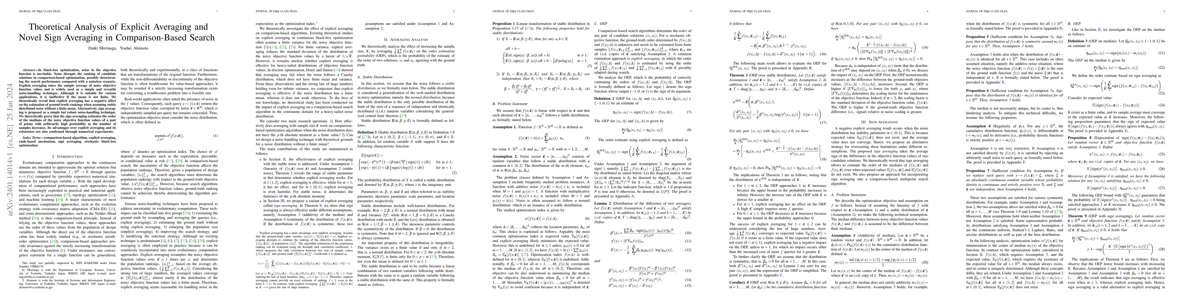 Thumbnail for Theoretical Analysis of Explicit Averaging and Novel Sign Averaging in
  Comparison-Based Search
