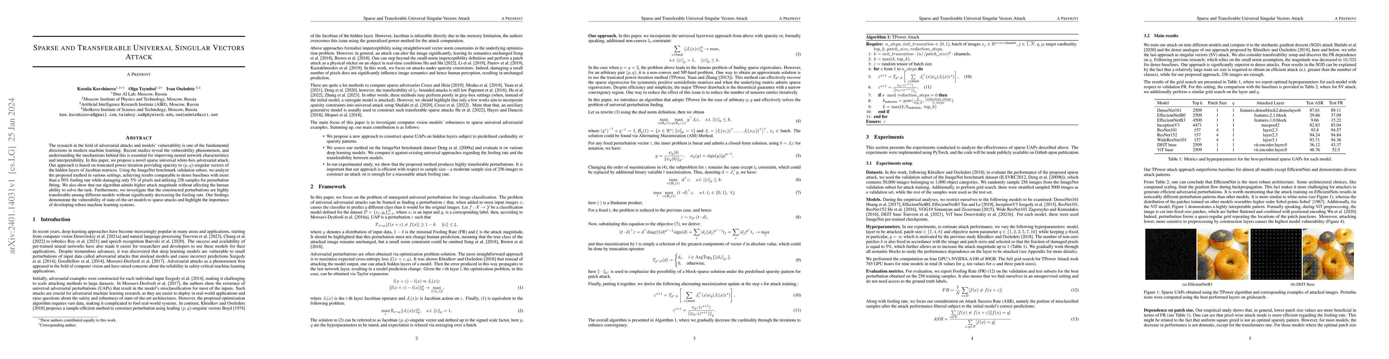 Thumbnail for Sparse and Transferable Universal Singular Vectors Attack