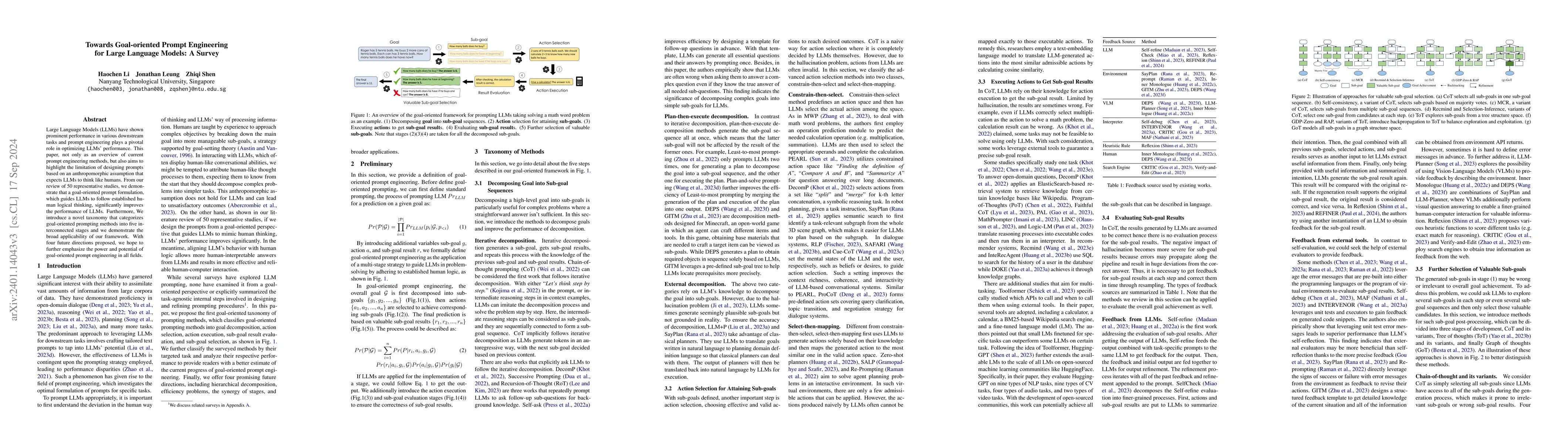 Thumbnail for Towards Goal-oriented Prompt Engineering for Large Language Models: A
  Survey