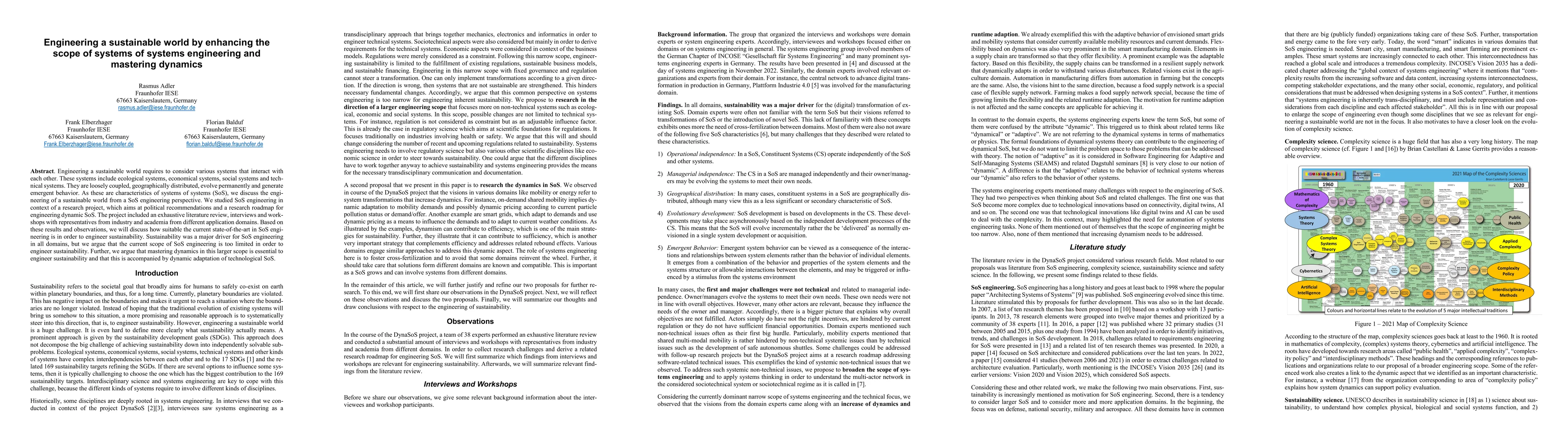 Thumbnail for Engineering a sustainable world by enhancing the scope of systems of
  systems engineering and mastering dynamics