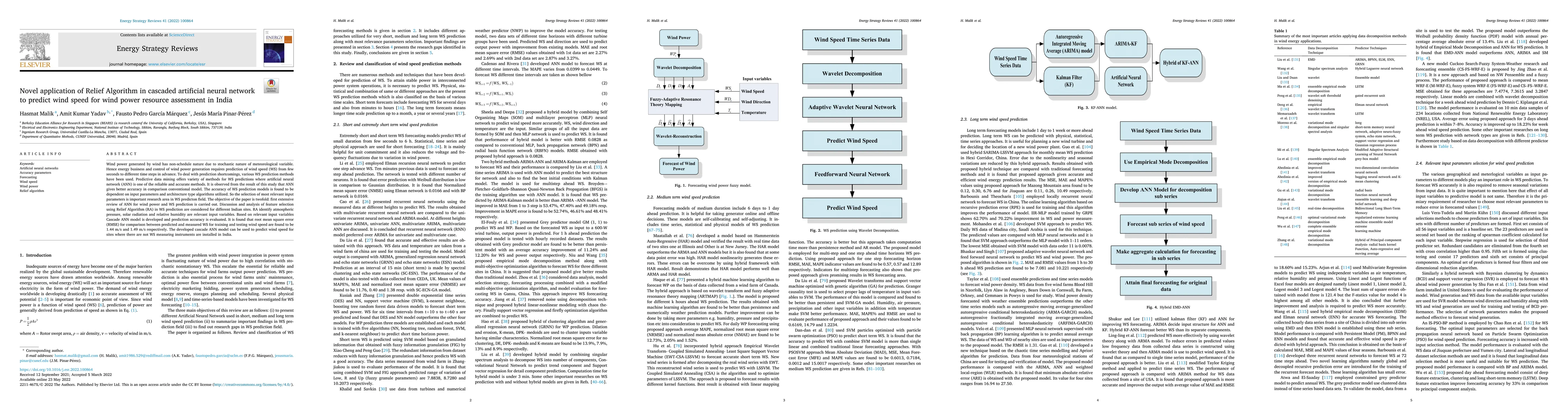 Thumbnail for Novel application of Relief Algorithm in cascaded artificial neural
  network to predict wind speed for wind power resource assessment in India