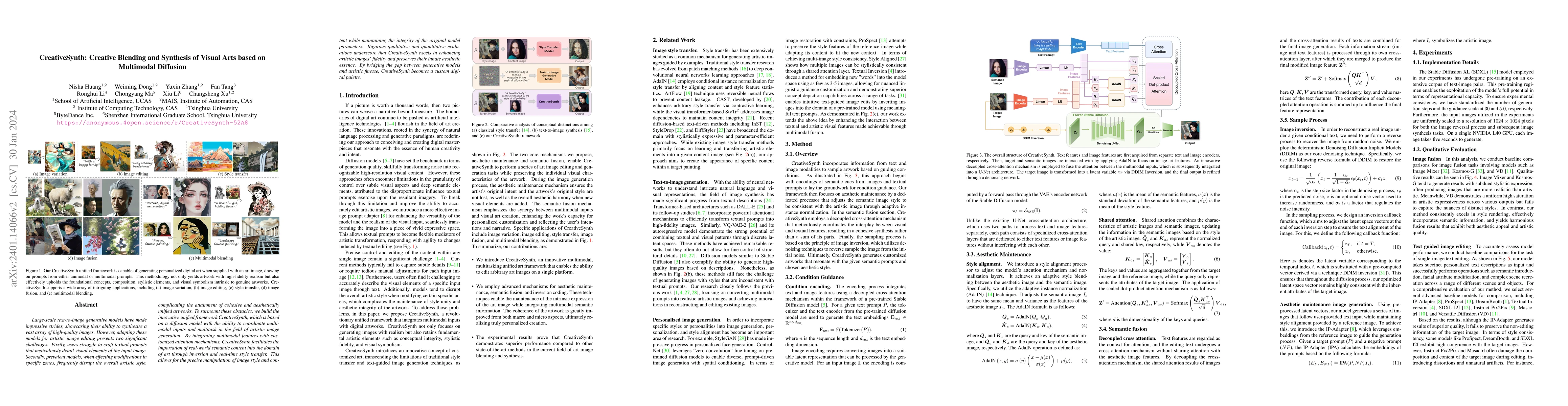 Thumbnail for CreativeSynth: Creative Blending and Synthesis of Visual Arts based on
  Multimodal Diffusion